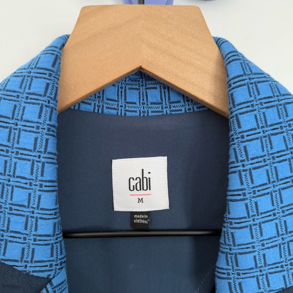 Cabi Medium Scholarship Blazer Blue Checkered Jacquard Knit Fall Career Office - Picture 4 of 10